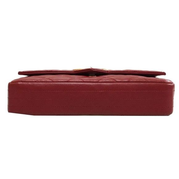 Chanel Matelasse Push Lock Chain Leather Red Shoulder Bag - Picture 8 of 10